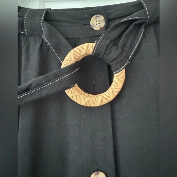 Zara Black Maxi Skirt with Button Detail - Picture 4 of 6
